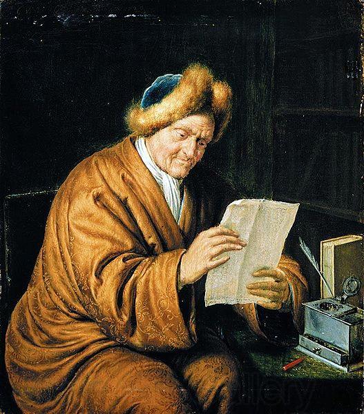 MIERIS, Willem van An Old Man Reading Germany oil painting art